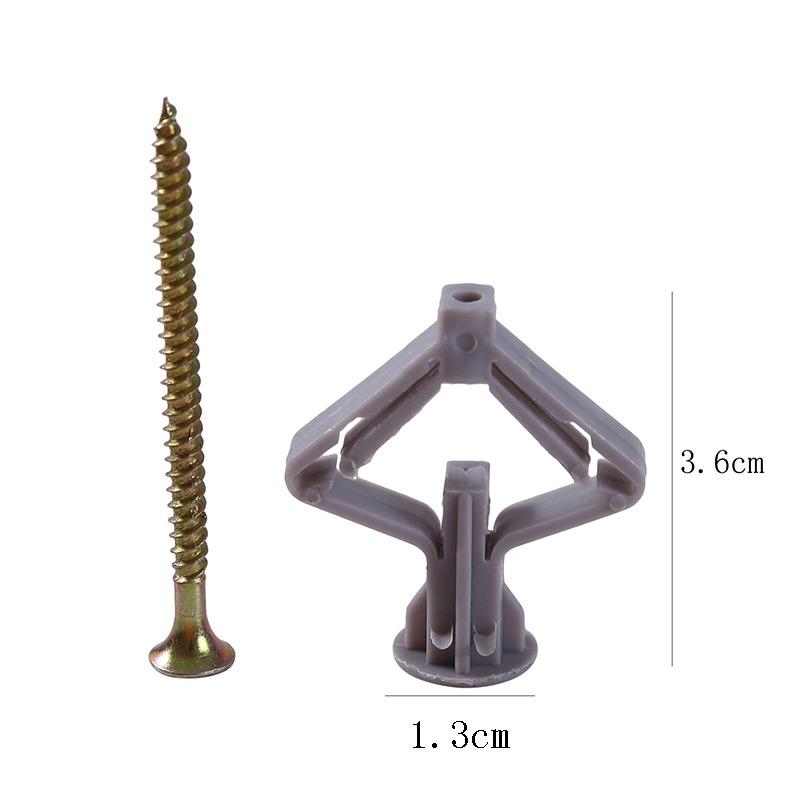 50/100Pcs Plastic Toggle Anchor With M4 Screw Curtain Gypsum Board Hollow Wall Pipe Plug Aircraft Expansion Anchor Bolt Accessor