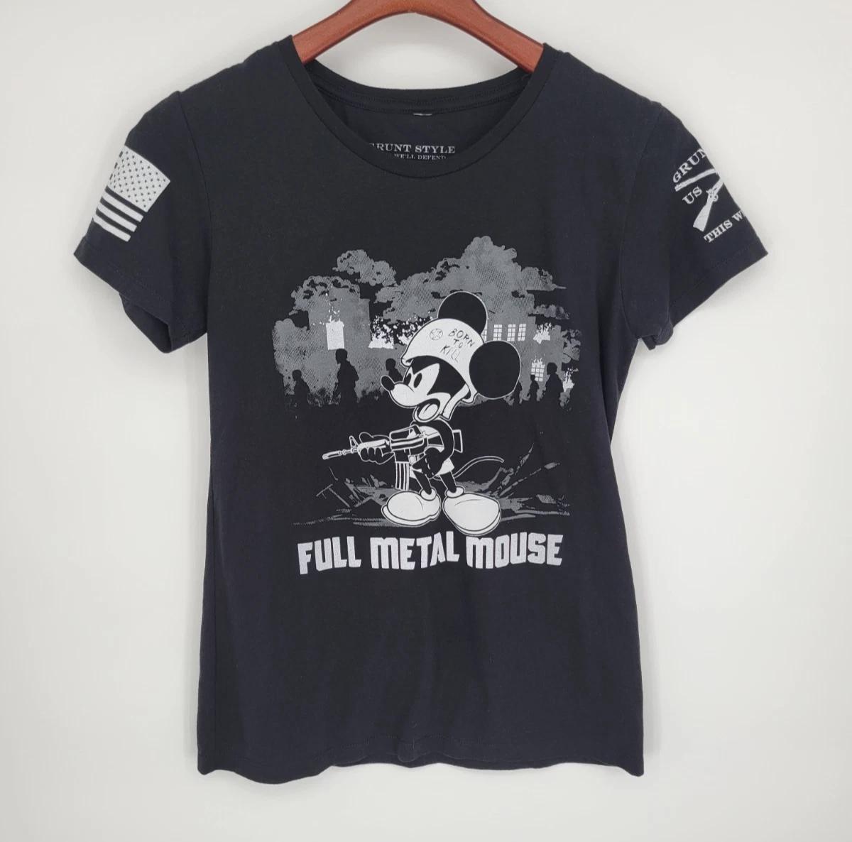 

Grunt Style Women’s Large Full Metal Mouse Shirt Black Mickey Graphic Tee Y2K 3XL