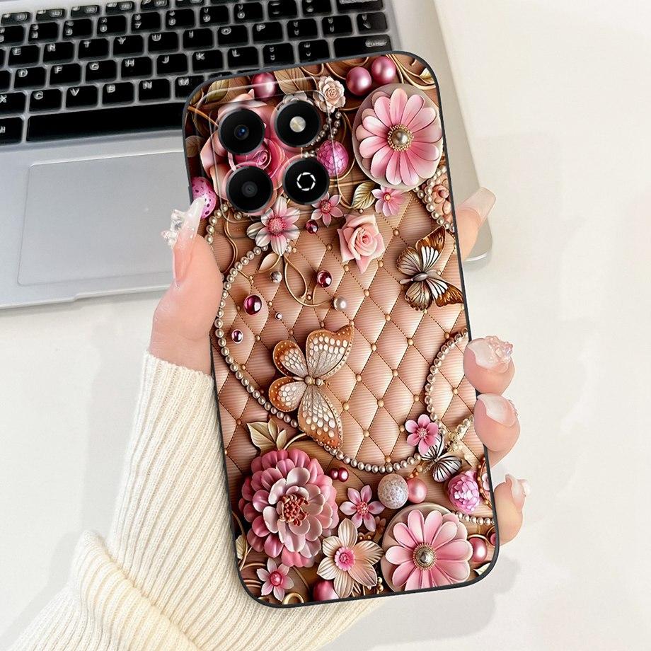 Case For Huawei Honor X6a X6b X6a Plus Phone Case For Honor X6 X6s 4G Soft Silicone Funda Women Fashion Flower Printed Cover