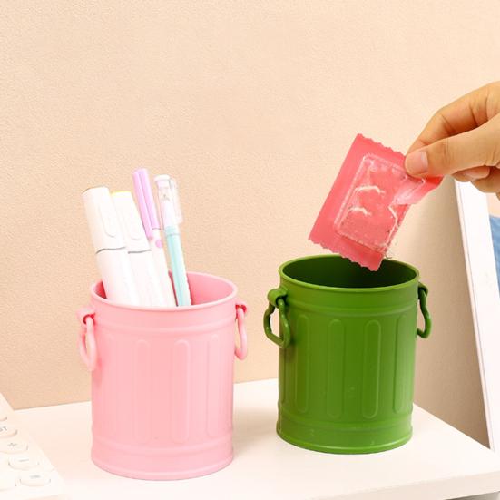 Cartoon Pen Holder Retro Sausage Mouth Bucket Plastic Pen Holder Large Capacity Desk Organizer for Stationery Makeup Brushes