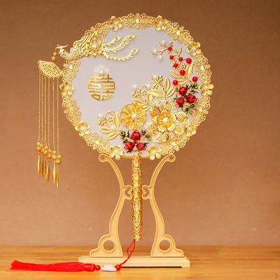 Wedding Fan Bride Bouquet Classic Ornaments Round Photography Props Accessories Bridal
