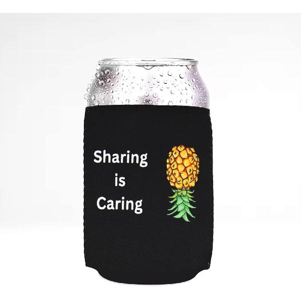 Upside Down Pineapple ulated Can Sleeve –  Sharing Is Caring  12 oz Neoprene Can Holder – Funny Drink Cooler for Parties & Gifting