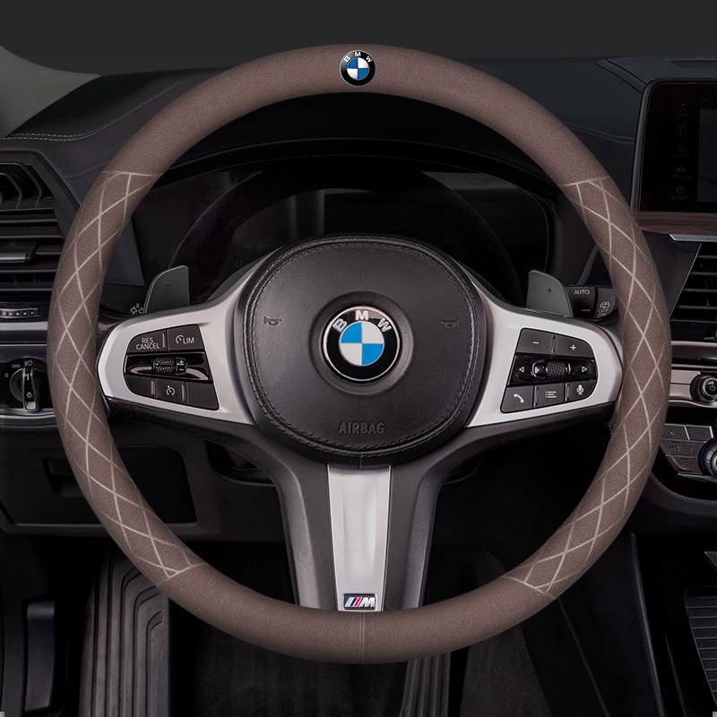For BMW Car Steering Wheel Cover M X1 X3 X5 X6 G20 G30 E39 E46 E87 E90 E92 F10 F15 F30 Suede Suede Leather Accessories /Stickers rvbf26