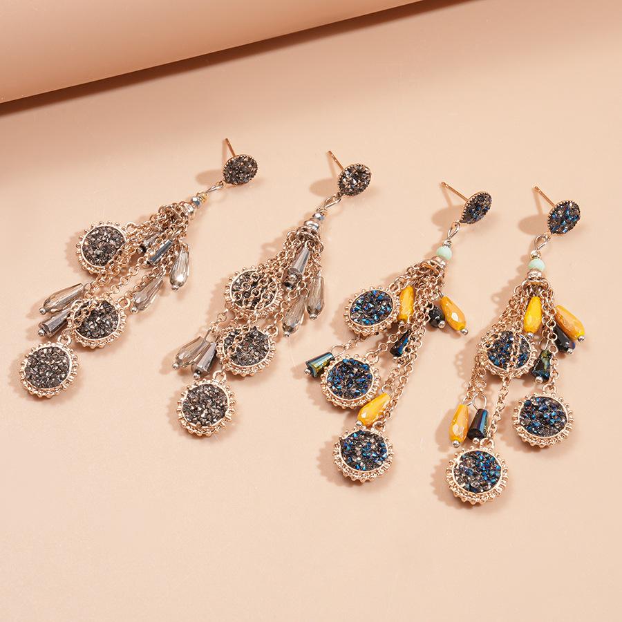 Round Tassel Earrings Light Luxury High-end Fashion Earrings for Women
