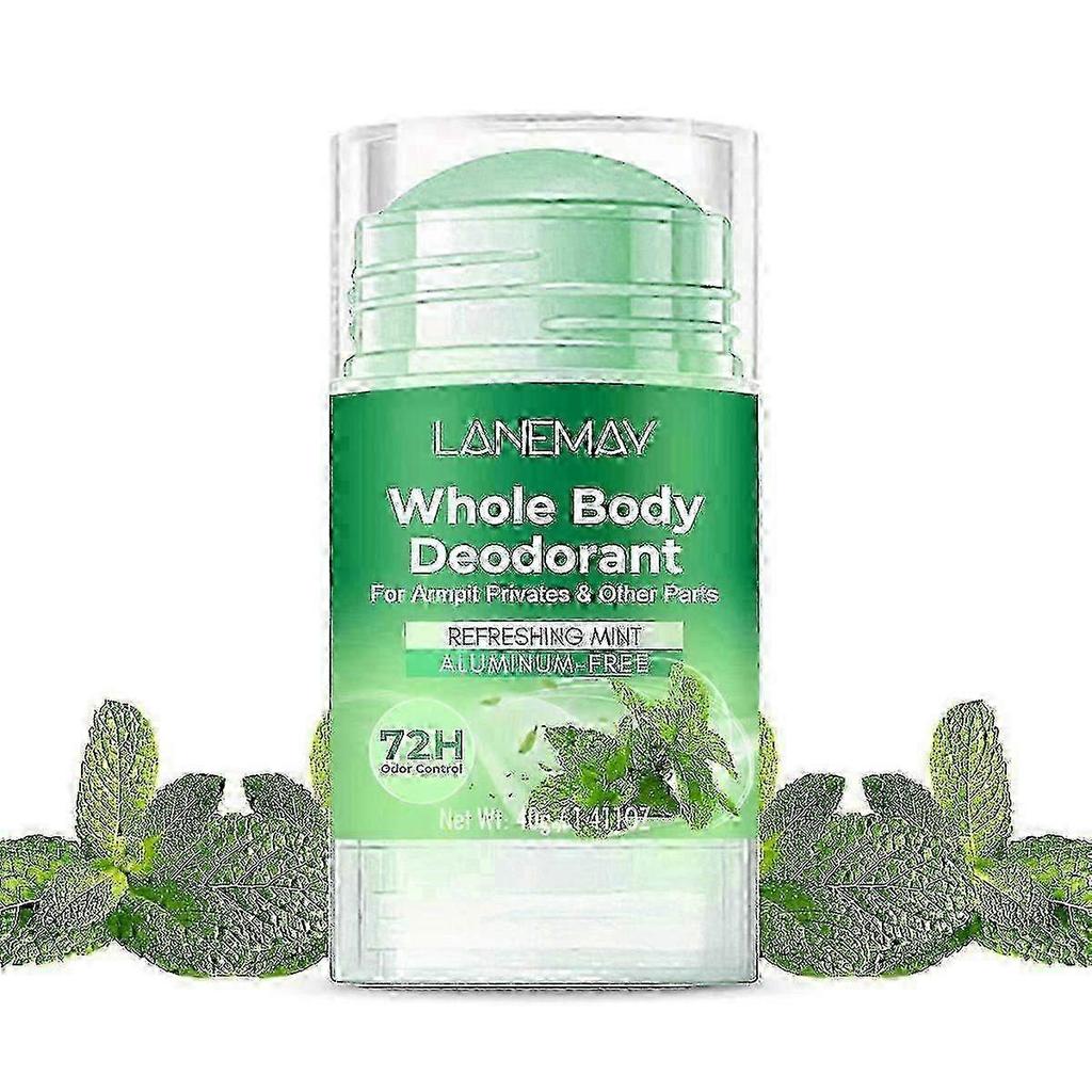 Refreshing Mint Deodorant Stick for Women and Men, Full-Body Moisturizing Armpit Deodorant Cream, 72h Odor Control, Aluminum-Free