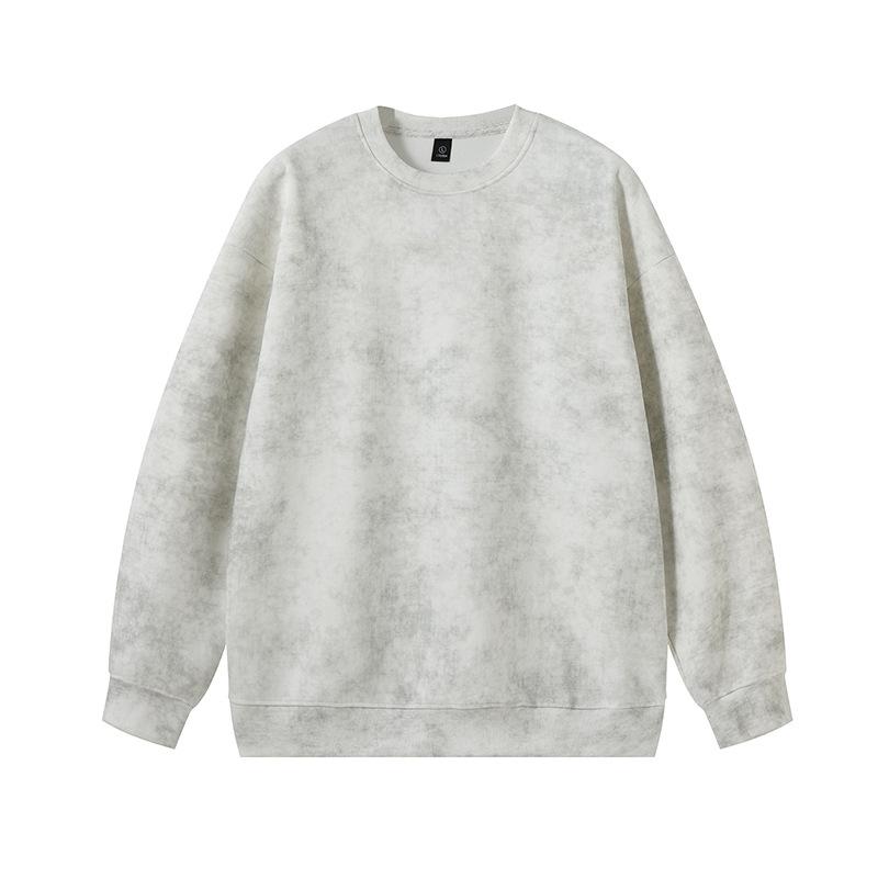 Dirty Tie-dye Sweater Men s Spring and Autumn American Retro Heavy Trend Round Neck M