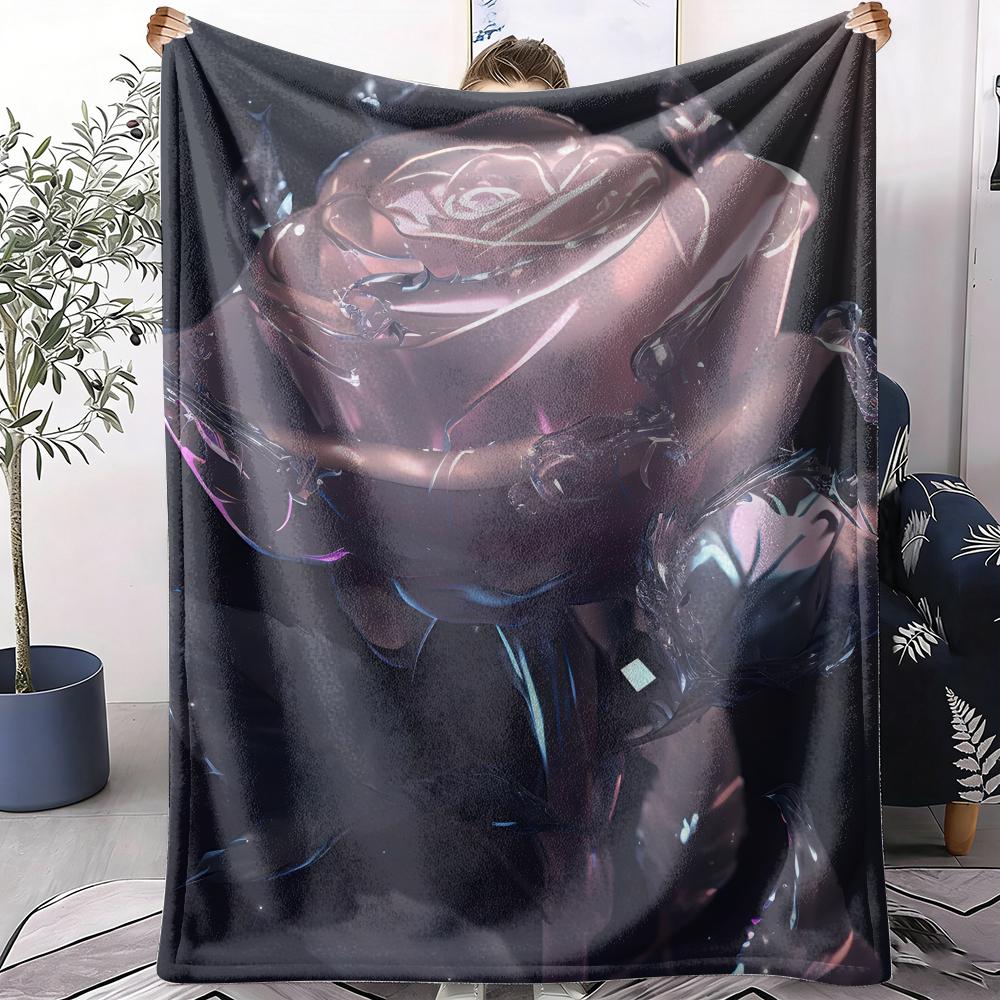 Iridescent Pearl in a Seashell Throw Soft Flannel AC Blanket Lightweight Summer Nap Throw Cozy  Blanket for Sofa Bed Travel Home 75x90cm