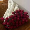 31.5 Inch Crochet Flowers Blanket Handmade Rose Bouquet Blanket Knitted Flowers Throw Blanket for Mother's Day Gift Home Decor