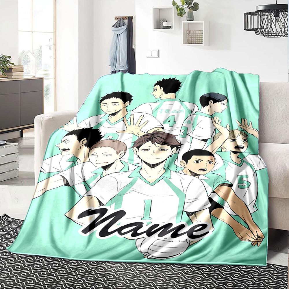 Customizable Oikawa Tooru1 Throw Blanket – Personalized Name, All-Season Cozy Snug Blanket, Machine Washable, Personalized Blanket