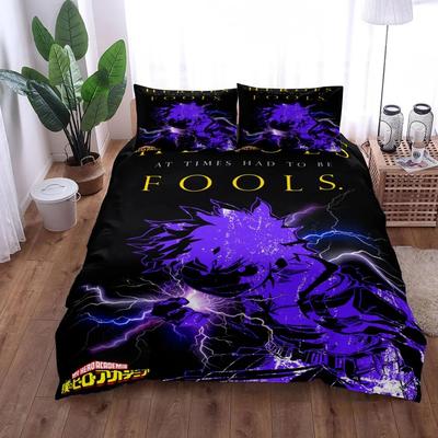 Комплект постельного белья Midoriya Hero Academia Purple Duvet Cover Set King Queen Double Full Twin Single Size