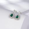 Sterling Silver Water Drop Emerald Earrings - Simple Women's European & American Fashion