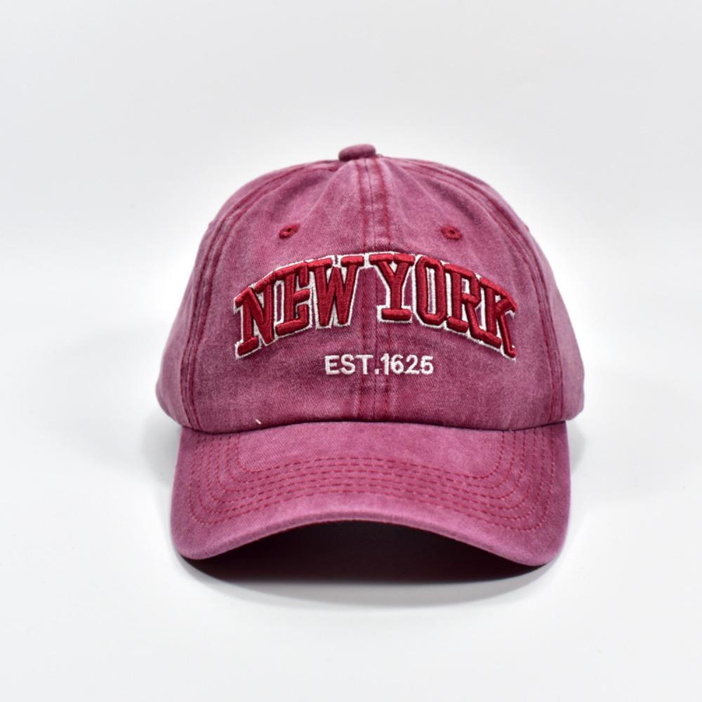 Adjustable Sport Duck Tongue Cap Washable Letter Embroidery Sun Hats New York Baseball Cap  Summer