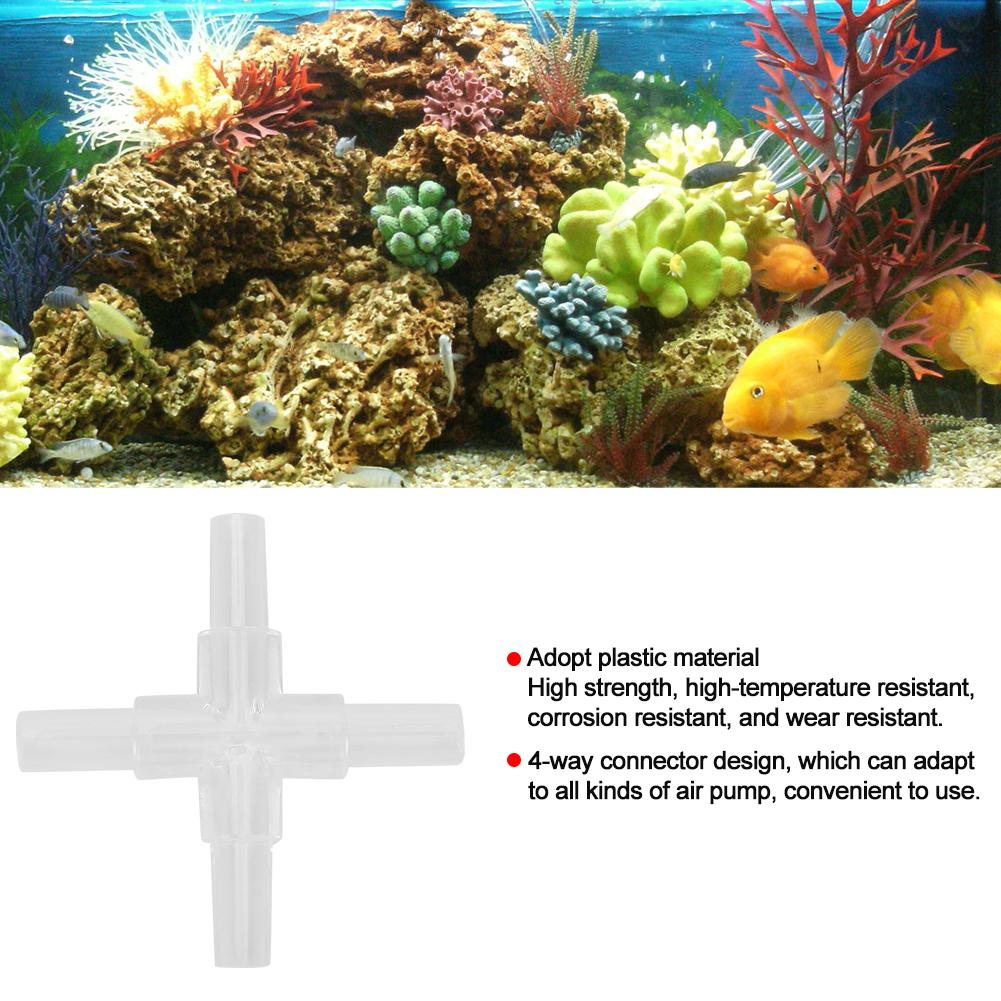 20PCS Aquarium Adapter 4-Way Joint Fish Tank Air Pump Tube Hose Fittings Connector