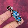 Evil Eye Tibetan Turquoise Pendant Copper Wire Wrapped Pendant Moonstone Jewelry