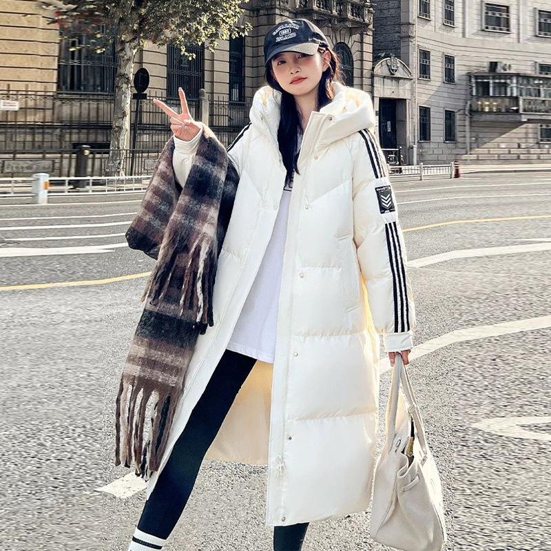 New Winter Down-padded Jacket for Women, Mid-length, Over-the-knee Casual Loose Thickened Cotton-padded Jacket