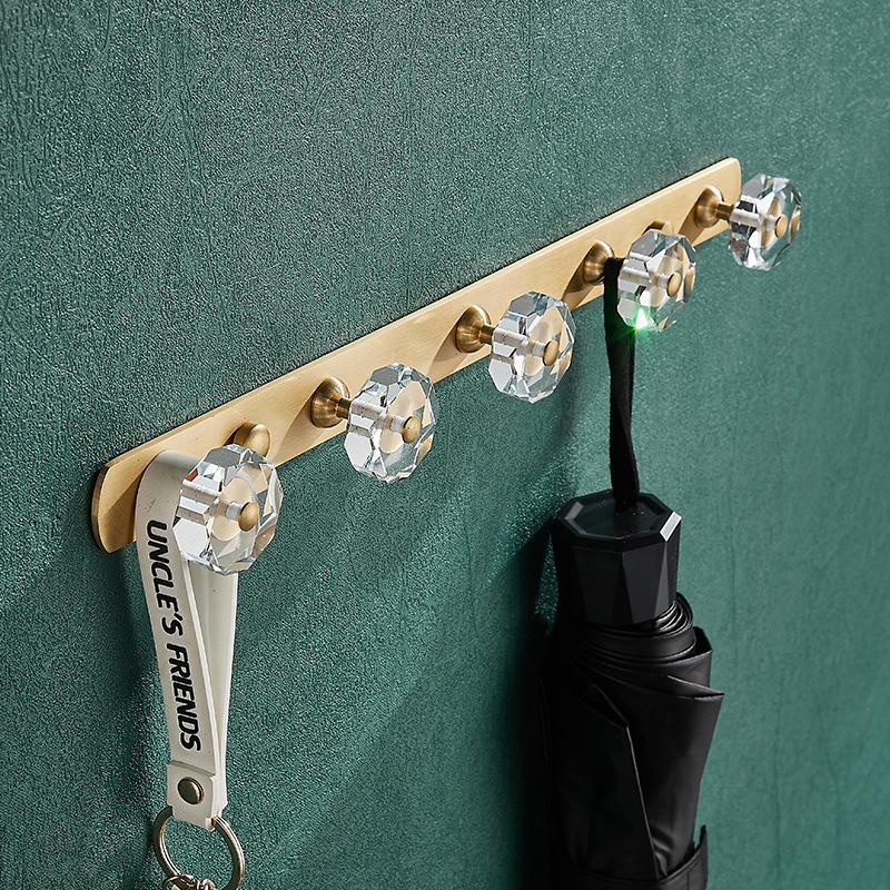Tuqiu Robenhaken Handtuchhalter Gebürstetes Gold Kleiderhut Hakenleiste Robenhaken Badezimmer Messing Bad-Beschläge Set Küchenhaken