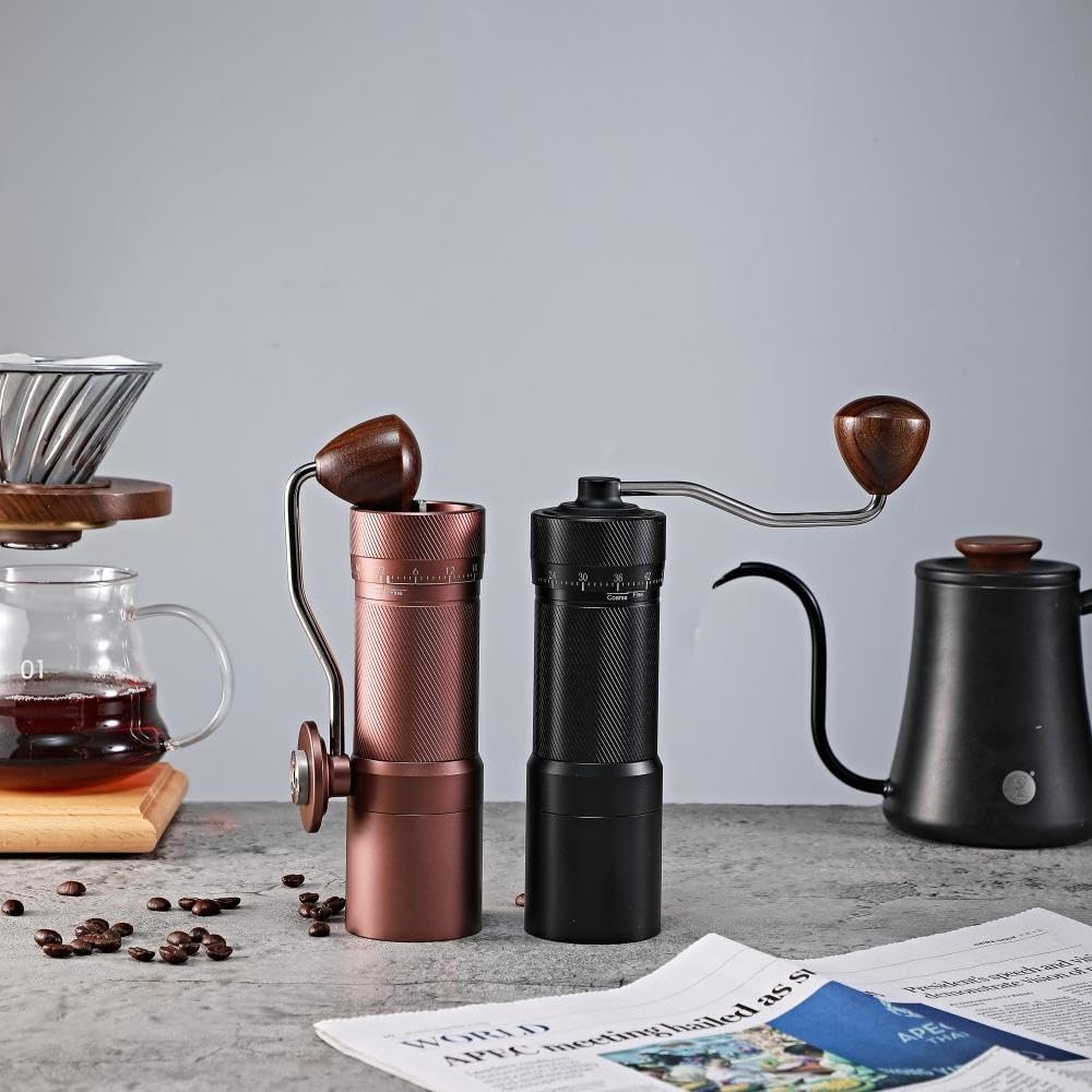 Coffee Space Coffee Mill Manual Coffee Grinder Hand Grinding Coffee Mill Magnetic Powder Receiver Large Capacity 28 grams External Coarseness