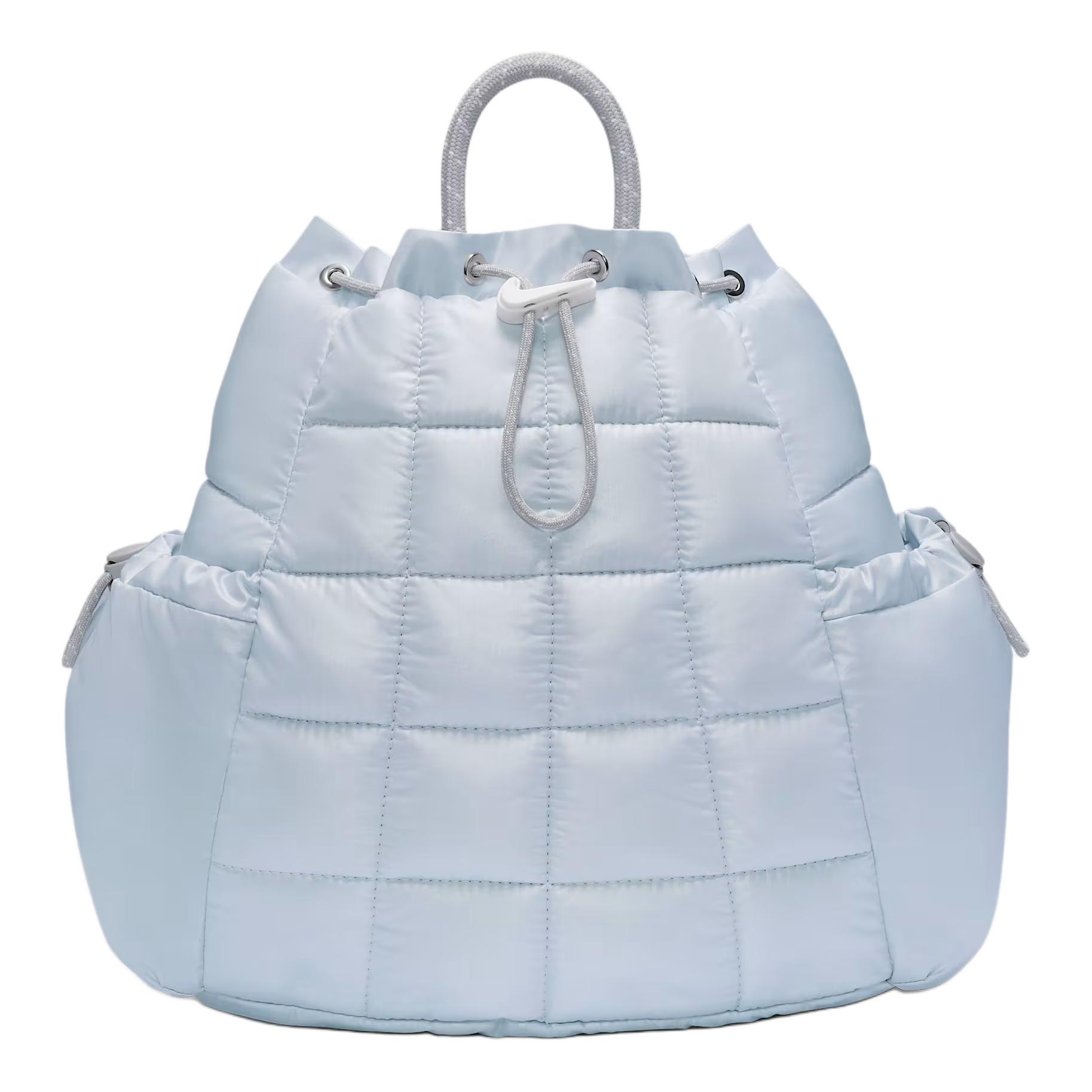 

Nike Sportswear 9L Drawstring Closure Puffed Design Adjustable Buckle Fabric Backpack Unisex Backpack Platinum Wolf-Grey Summit-White HQ6693043 White Gold & Wolf Gray & Summit White