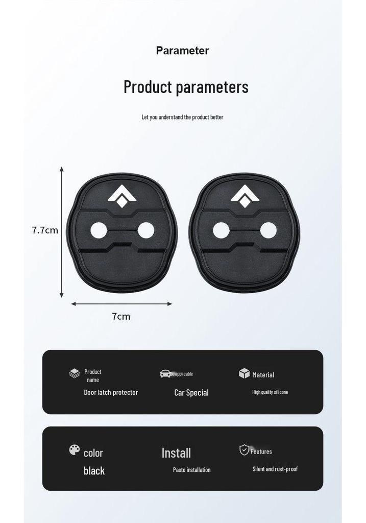 Haobo Car Door Lock Silicone Protective Cover - Anti-rust, Shock Absorption, Dustproof, Decorative Buffer.