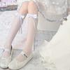 Black And White Lace Socks Spring And Summer Thin Mesh Medium Tube Stacking Socks Sweet Lolita Japanese Stockings Tide