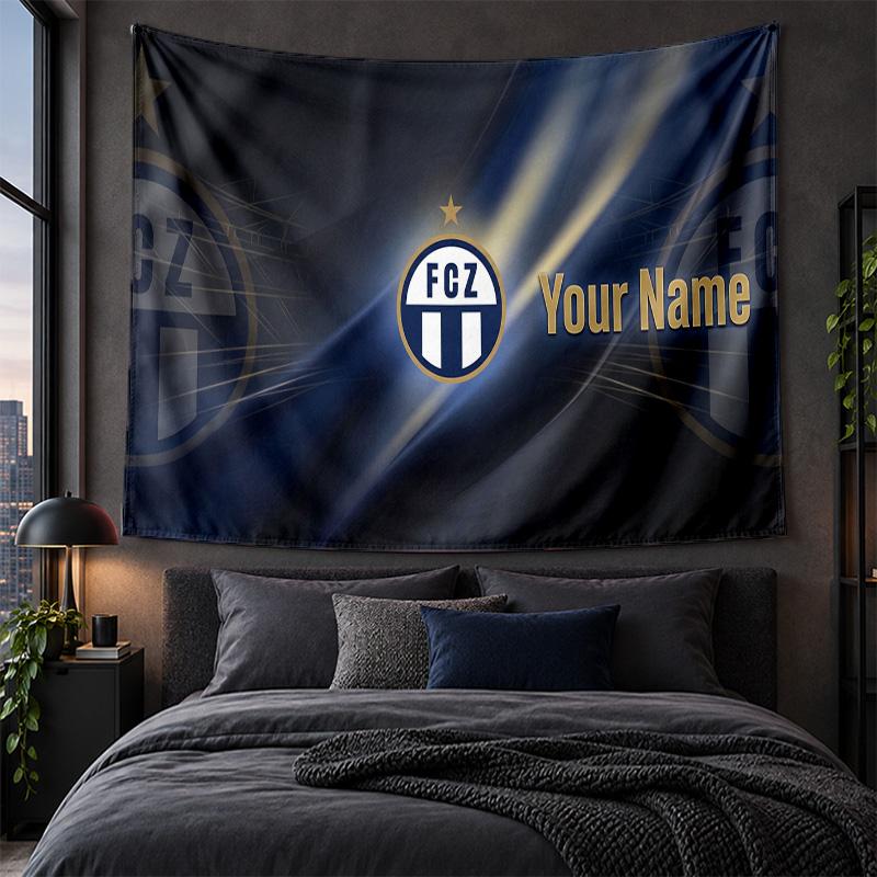 Personalized Tapestry Wall Hanging FC Zürich Pattern Art Background Cloth