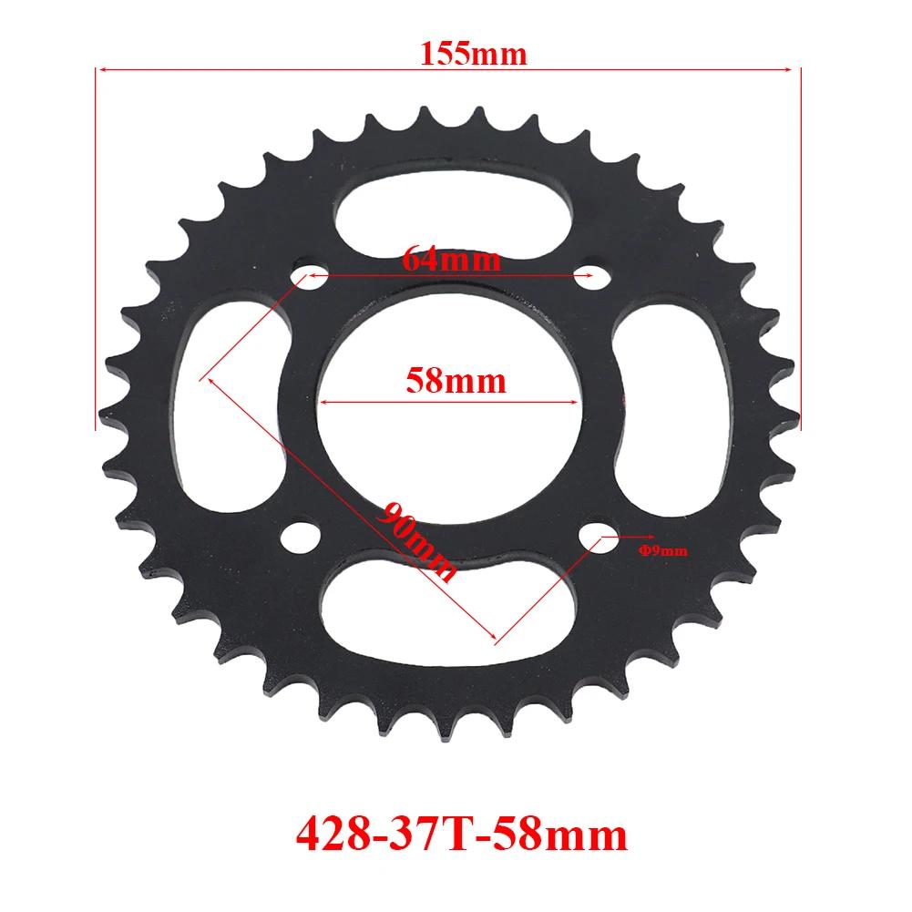 Motorcycle 428 37 Tooth 37T 48/52/58/76MM Rear Chain Sprocket 428-37T For ATV Quad Pit Dirt Bike Buggy Go Kart Accessories