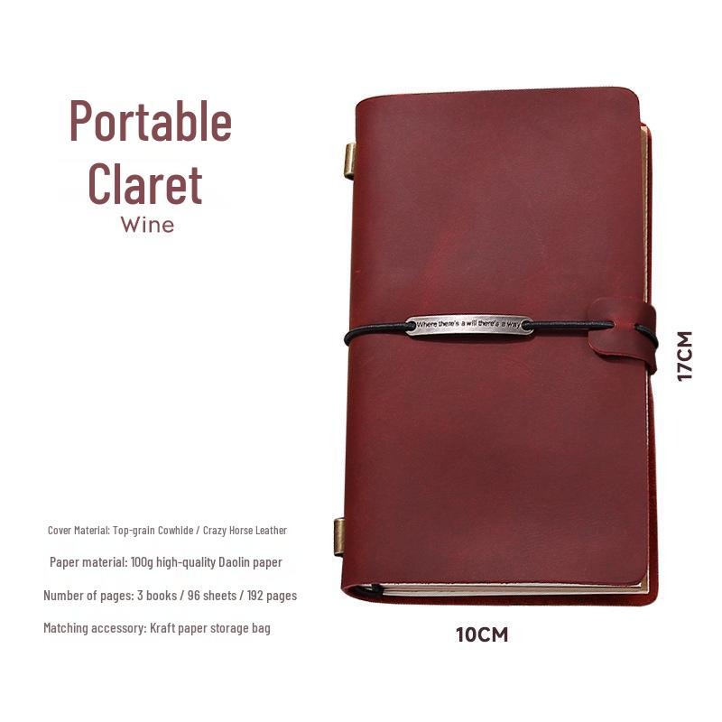 Echtes Leder Retro Reise-Notizbuch - Crazy Horse Finish, Hochwertiger Business-Planer mit eingraviertem Logo