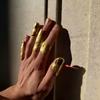 New Irregular Texture Joint Rings Set, Hip Hop Full Finger Rings, Niche Designer Stackable Finger Rings for Women 5pcs