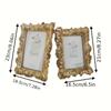 1Pc American Retro Golden Palm Leaf Picture Frame - Decorative Gift, for Table Display & Wall Hanging