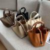 Borsa Cesto per Verdure di Grandi Dimensioni con Pelle di Strato Superiore, Borsa a Secchiello alla Moda per Pendolari di Grande Capacità con Pelle per Donne