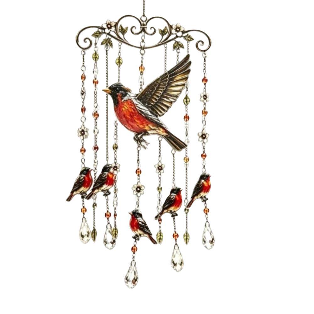 Bunte Vogel-Hängeornamente 2D Flach Hausdekoration Bastelarbeiten Kolibri Windspiel Hof