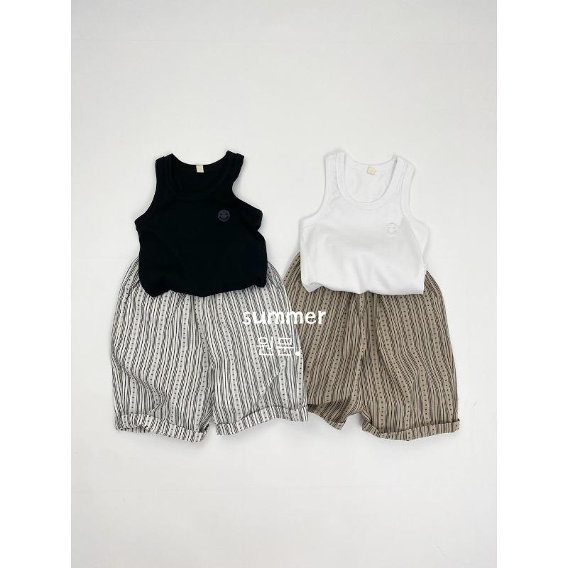 Kids Summer Thin Round Neck Cotton Sleeveless Tank Top For Toddler Boys And Girls