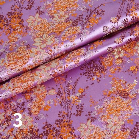75*100cm Faux Silk Satin Fabric Brocade Damask Embroidery Floral Dress Sew Craft
