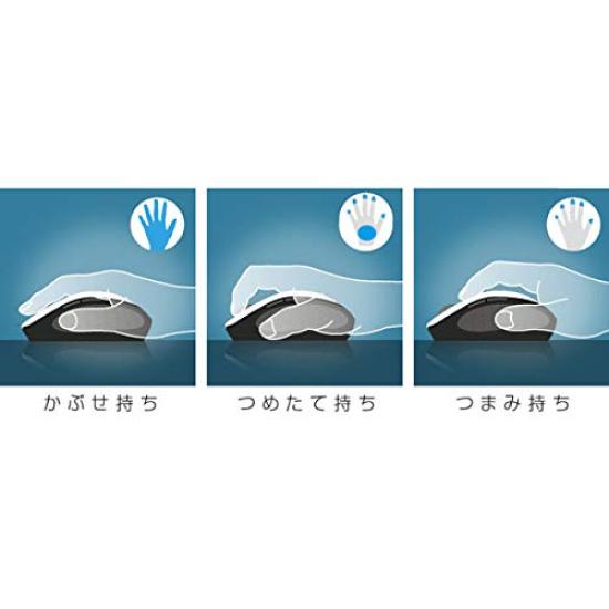 BUFFALO BSMBW518MBK Wireless BlueLED Neo Fit Mouse, Medium Size [USB2.4GHz, 5 Buttons, Black]