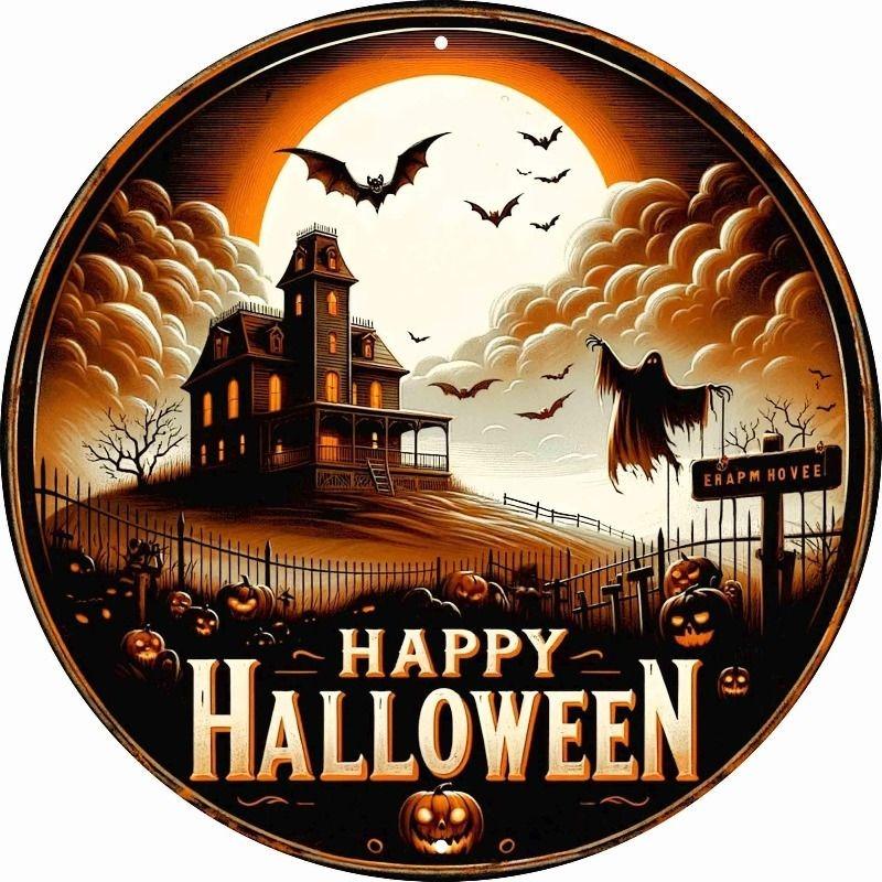 2D Flat Hanging Decorative Metal Sign Hand Painted Art