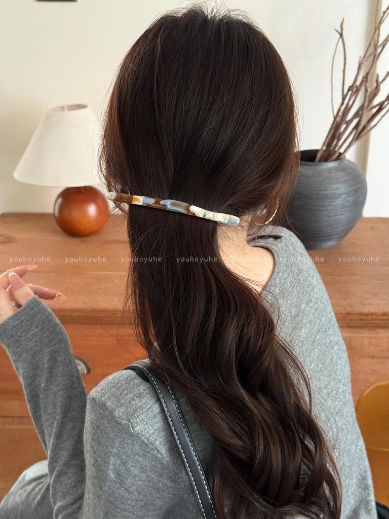 Korean Minimalist Acetate Hair Clip for Women - 2025 High-End Half Updo and Side Clip Accessory