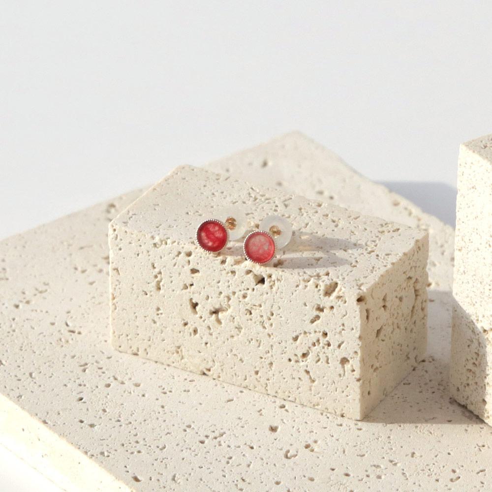 Dieuamour 14K Circle Gemstone Earrings (S) Daily Point