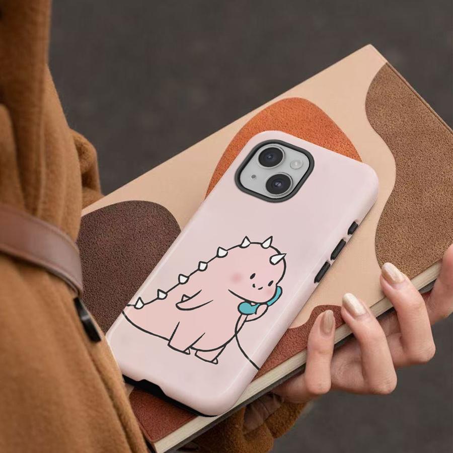 Couple Little Dinosaurs Phone Case for Apple iPhone 17 16e 12 15 16 XS XR 13 Pro Max 14 Plus Air 11 Soft Cover Capa