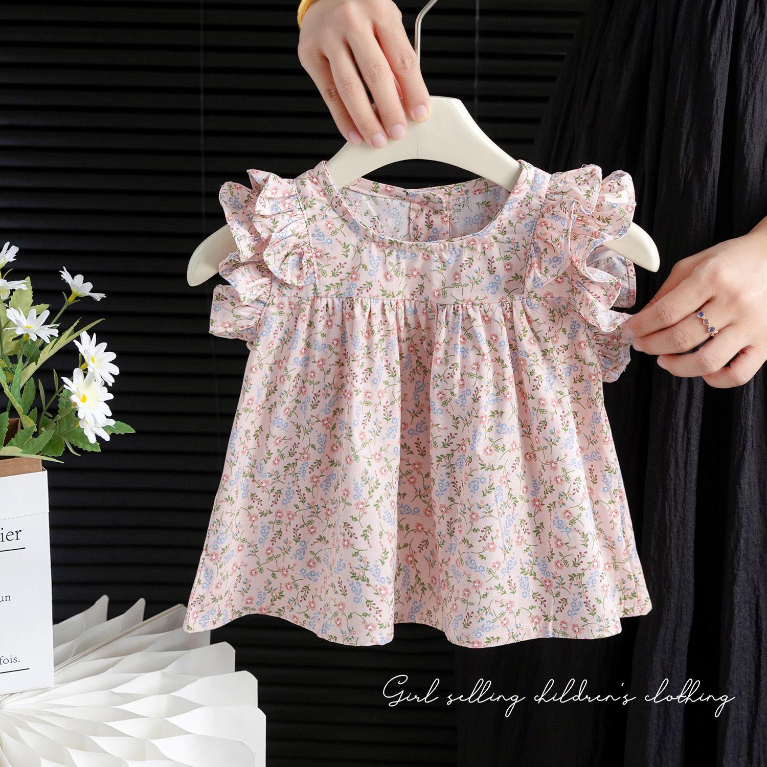 

Girls Lace Short Sleeve Shirt Size 80 cm белый