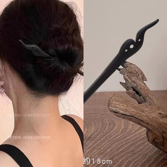 AISHG Retro Hair Clips Pins Women Wood Hair Sticks Natural Chopstick Shaped Hairpin Classic Ethnic Girl Hair Accessories Jewelry