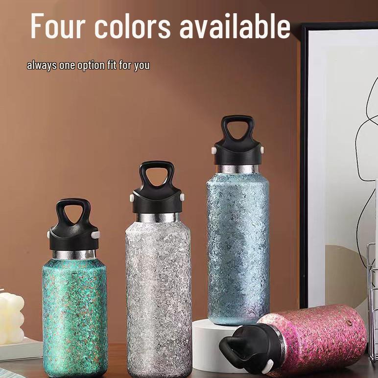 Pure Titanium Insulated Sports Water Bottle - Quick-Open, Threadless, Portable for Men & Women, Ideal for Outdoor & Car Use. Arctic Blue 350ML