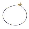 Korean niche design faceted lapis lazuli beaded freshwater rice grains small pearls extremely fine simple temperament short necklace