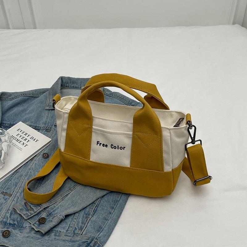 

Сумка из холста с вышитыми буквами, женская сумка для поездок на работу, модная сумка-мессенджер с креплением, большая вместительная сумка жёлтый
