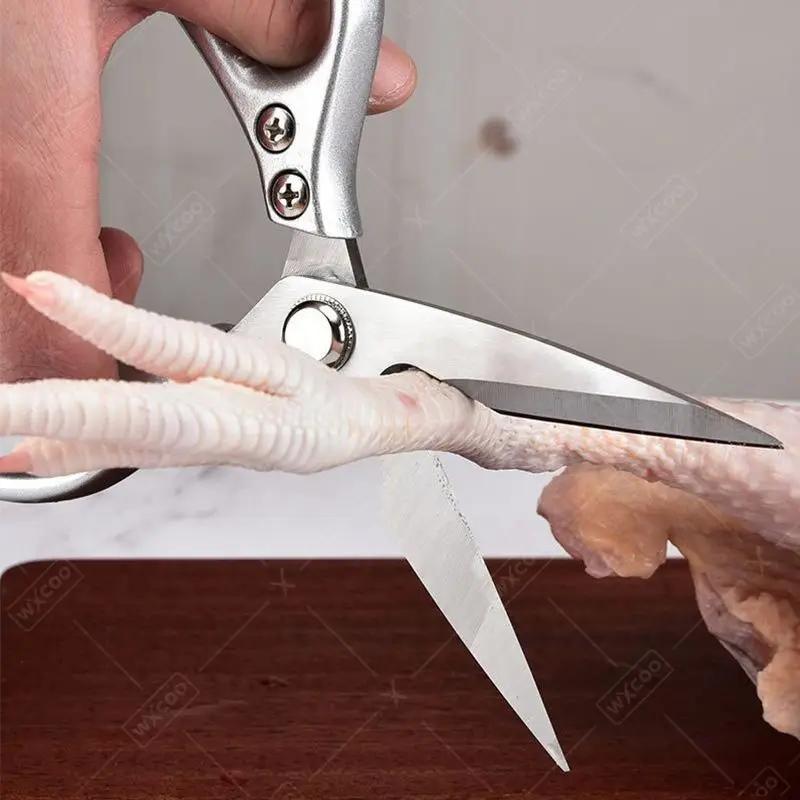 Stainless Steel Kitchen Scissors Chicken Bone Shear Sharp Kitchen Poultry Shears Butcher Meat Cleaver Vegetable Fish Duck Cutter