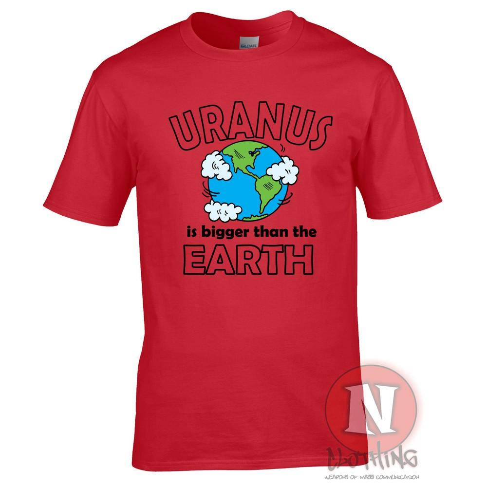 Uranus Is Bigger Than The Earth TShirt Funny Cheeky Cartoon Science Planets 2XL