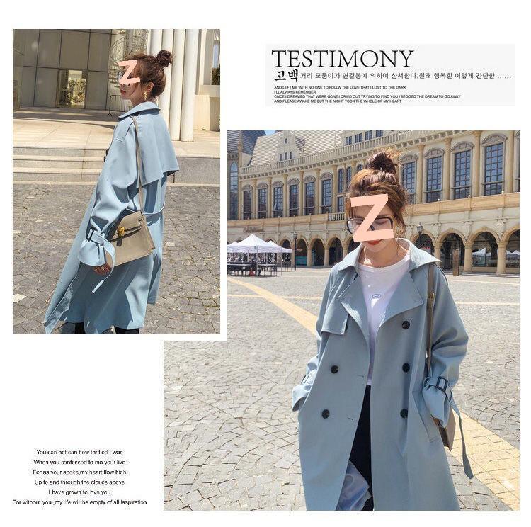 Women's Mid-Length Korean-Style Loose Trench Coat - British Design, Spring & Autumn 2025 Trend