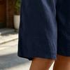 Pantaloncini Bermuda da Donna al Ginocchio Vita Alta Larghi con Tasche Vita Elasticizzata Estivi Cotone Lino Pantaloncini da Spiaggia per Vacanze