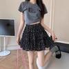 Women's High Waist A-Line Floral Tiered Ruffle Mini Skirt Plus Size Casual Boho
