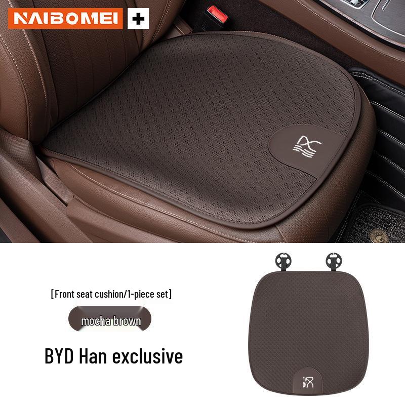 BYD Han EV Car Seat Covers: Universal Ice Silk Cushion with Lumbar Support for All Seasons - Front & Rear Rows