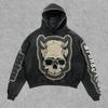 Street Trendy Brand Skull Pullover Sweater Digital Printing Casual Loose Hooded Sweater